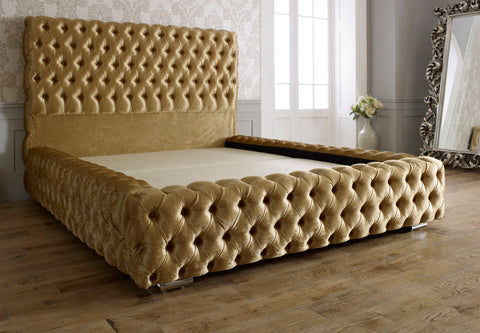 Ambassador Full Chesterfield Bespoke Sleigh Bed-Bed-Chic Concept