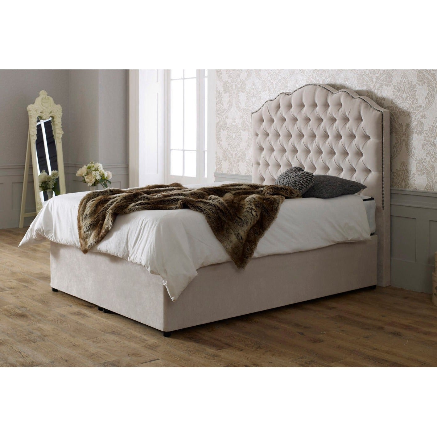 Tall headboard deals divan bed