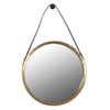 Saddle Leather Round Mirror-Round Mirror-Chic Concept
