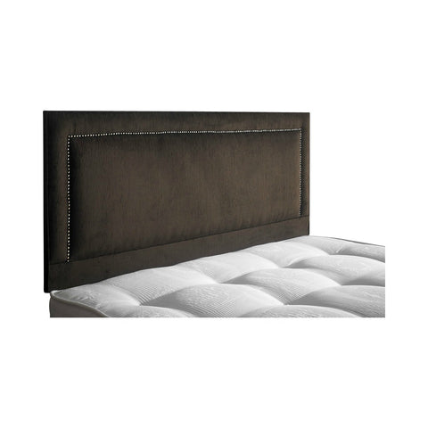 Laura Plain Studded Single Border Fabric Upholstered Bespoke Low Headboard-Low Headboard-Chic Concept