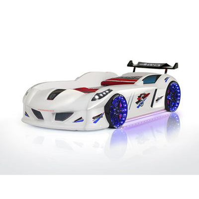 Children's Novelty Thunder Race Car Bed White-3FT Single-Children's Bed-Chic Concept