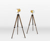 Vintage Metal Wood Large Tripod Floor Standing Lamp-Floor Lamp-Chic Concept