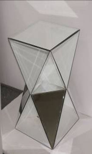 Mirrored Glass Twisted Pedestal-Mirrored Furniture-Chic Concept