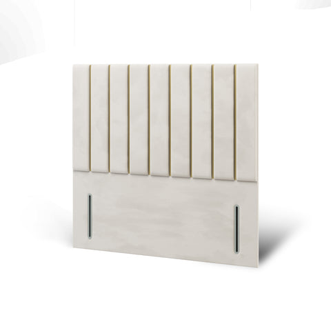 Durham Vertical Panels Metal Gold Strip Bespoke Tall Headboard Divan Base Storage Bed & Mattress Options-Divan Bed-Chic Concept