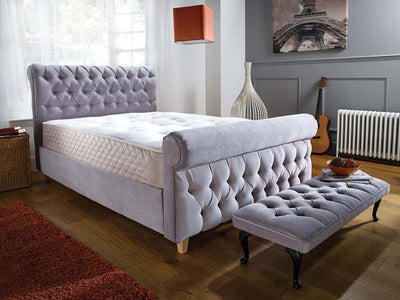 Buckingham Chesterfield Bespoke Sleigh Bed-Bed-Chic Concept