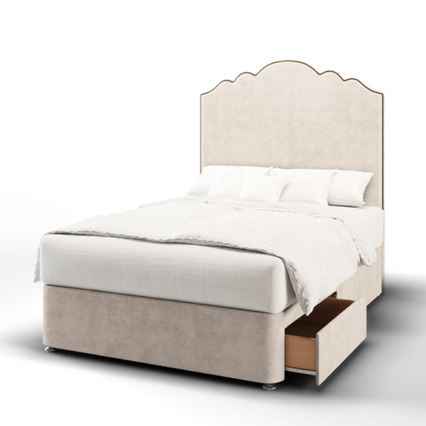 Amelia Bespoke Plain Curved Tall Headboard Divan Bed Base with Mattress Options-mws_apo_generated-Chic Concept