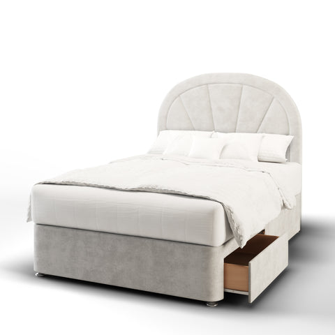Sienna Arched Border Vertical Panels Bespoke Headboard Divan Bed Base with Mattress Options-Divan Bed-Chic Concept