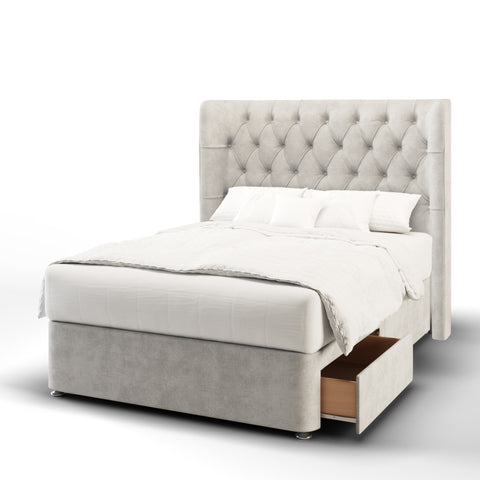 Duke Chesterfield Wing Bespoke Tall Headboard Divan Base Storage Bed with Mattress options-mws_apo_generated-Chic Concept