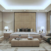 New Knightsbridge Abstract Bespoke Luxury Designer Wall Mounted Fabric Upholstered Headboard-Bed-Chic Concept