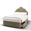 Ophelia Curved Fabric Upholstered Tall Headboard with Divan Bed Base & Mattress Options-Divan Bed-Chic Concept