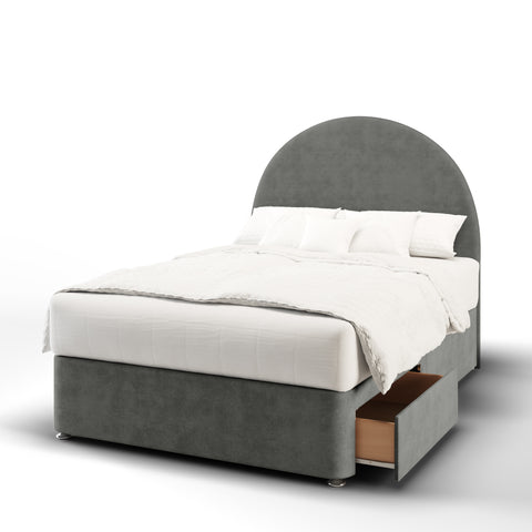 Milano Half Moon Plain Headboard Divan Bed Base with Mattress Options-Divan Bed-Chic Concept