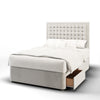 Hudson Small Cubic Buttoned Border Headboard Divan Bed Base with Mattress Options-Divan Bed-Chic Concept
