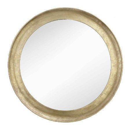 Navan Round Distressed Gold Wall Mirror-Round Mirror-Chic Concept