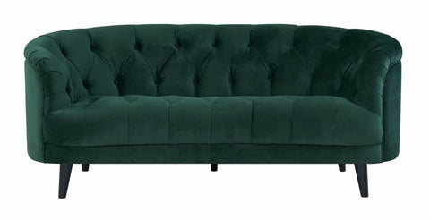 Seattle Green Velvet Chesterfield Love Seat-Fabric Sofa-Chic Concept