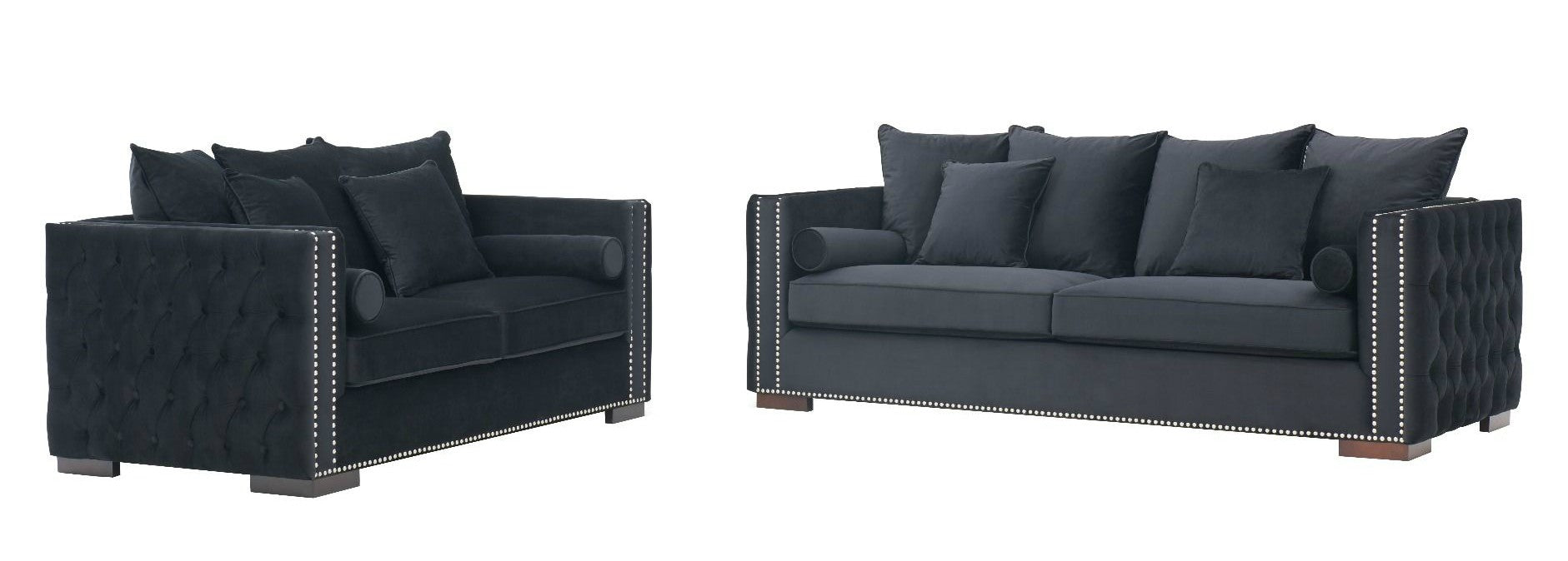 Black Velvet Moscow Sofa Sets - Chic Concept