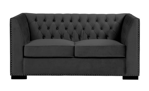 Chester Black Velvet Chesterfield Sofa Sets-Fabric Sofa-Chic Concept