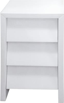 White Mirrored 3 Drawer Slanted Bedside Cabinet-Mirrored Furniture-Chic Concept