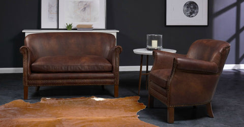 Fairford Vintage Leather Sofa Sets-Leather Sofa-Chic Concept