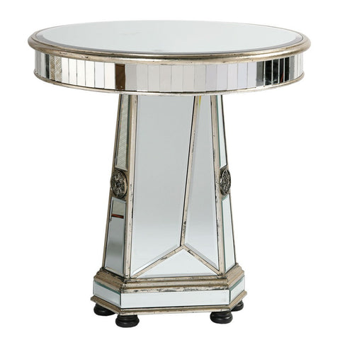 Vintage Venezia Antique Silver Wooden Table-Mirrored Furniture-Chic Concept