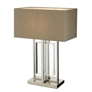 Sarre Nickel and Crystal Table Lamp-Table Lamp-Chic Concept