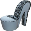 Bespoke White Leather & Zebra Stiletto Shoe Chair-Shoe Chair-Chic Concept
