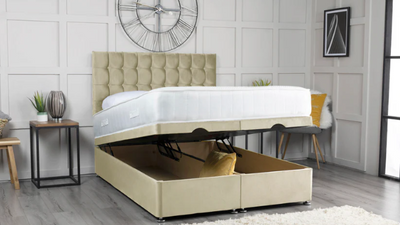 New Small Cubic Buttoned Divan Ottoman Storage Bed-Bed-Chic Concept