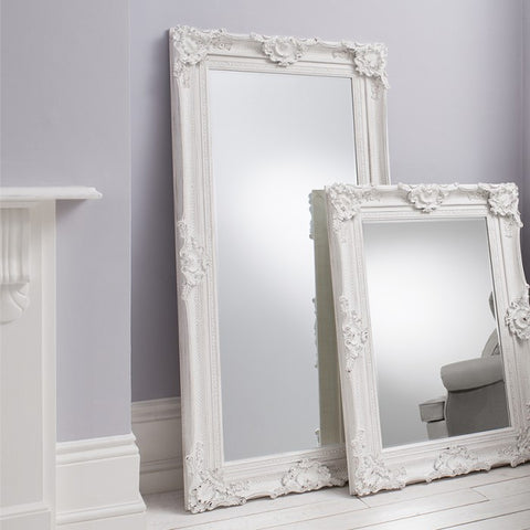 Stretton Leaner Traditional Antique White Mirror-Full Length Mirror-Chic Concept