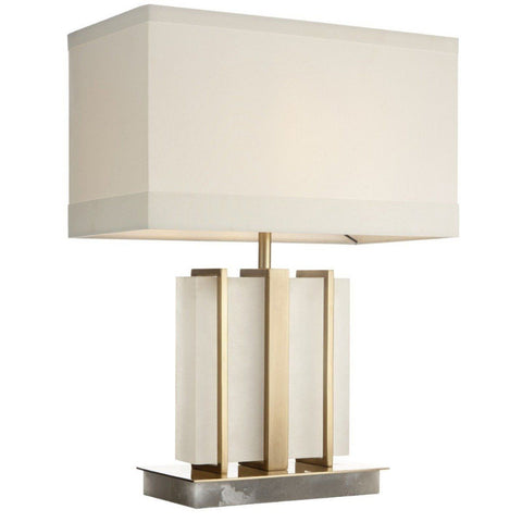 Kelcie Stone & Antique Brass Table Lamp-Table Lamp-Chic Concept