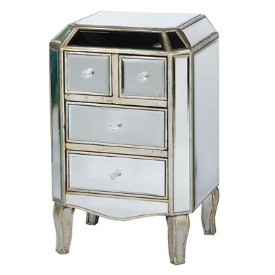 Vintage Venezia Antique Silver Mirrored Cabinet-Mirrored Furniture-Chic Concept