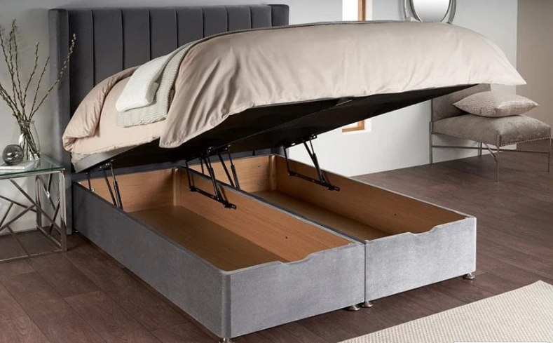 Vertical Panel Winged Bespoke Ottoman Bed