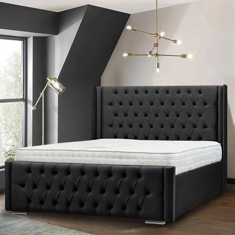 Lorenzo Winged Chesterfield Sleigh Bed – Chic Concept