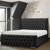 Lorenzo Winged Chesterfield Sleigh Bed-Bed-Chic Concept